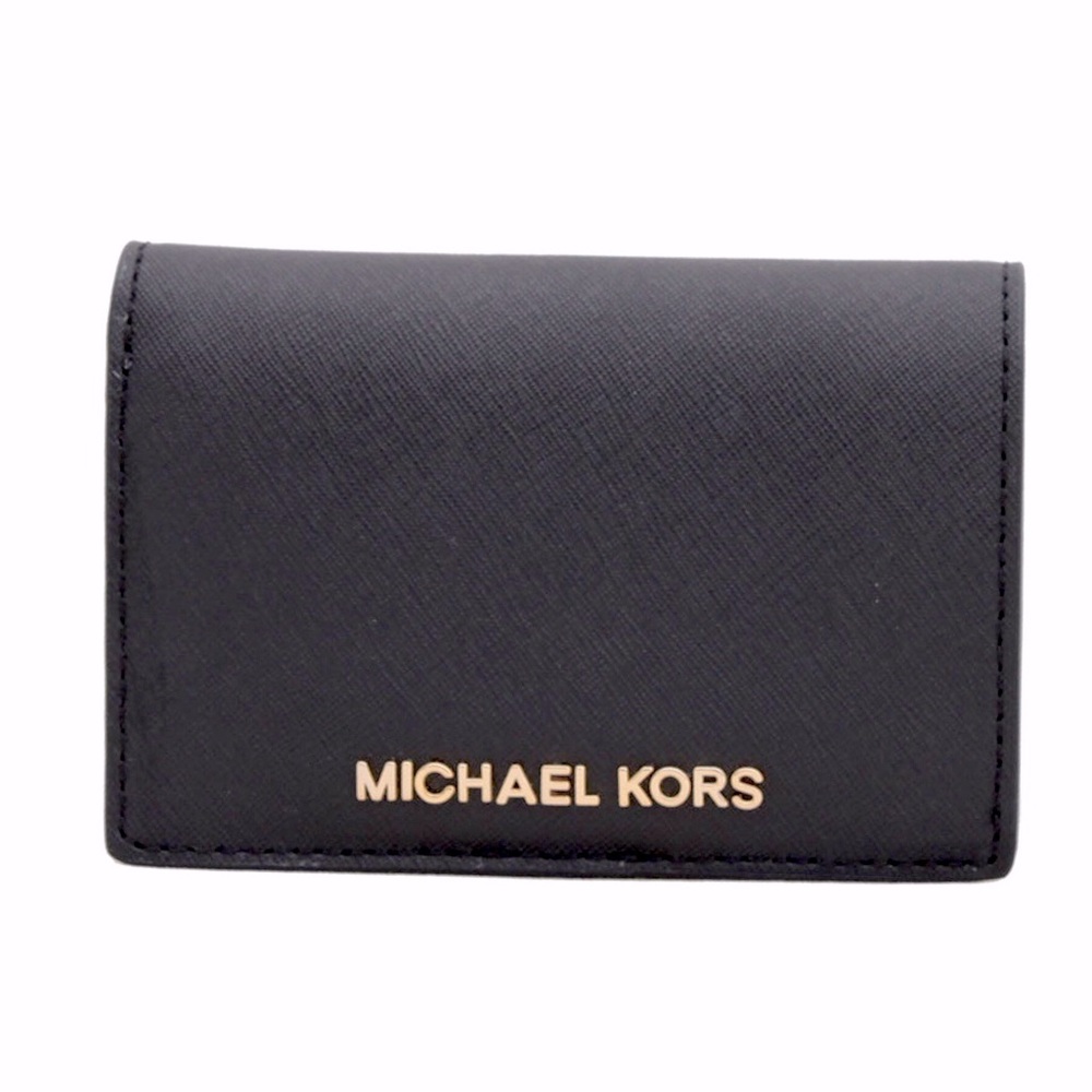 Michael Kors Jet Set black leather bifold wallet